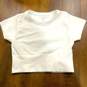 Offline by Aerie Sidewalk Seamless CroppedT-Shirt White